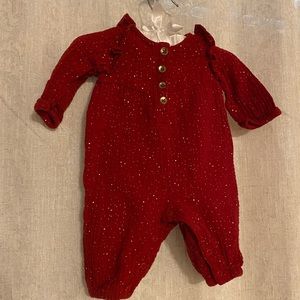 Cat & Jack Baby Girl Red and Gold Onesie